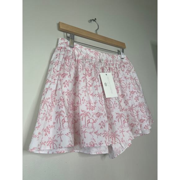 NWT Caroline Constas Teagan Shorts Women's White Pink Camel Toile Size: Small - Picture 4 of 10